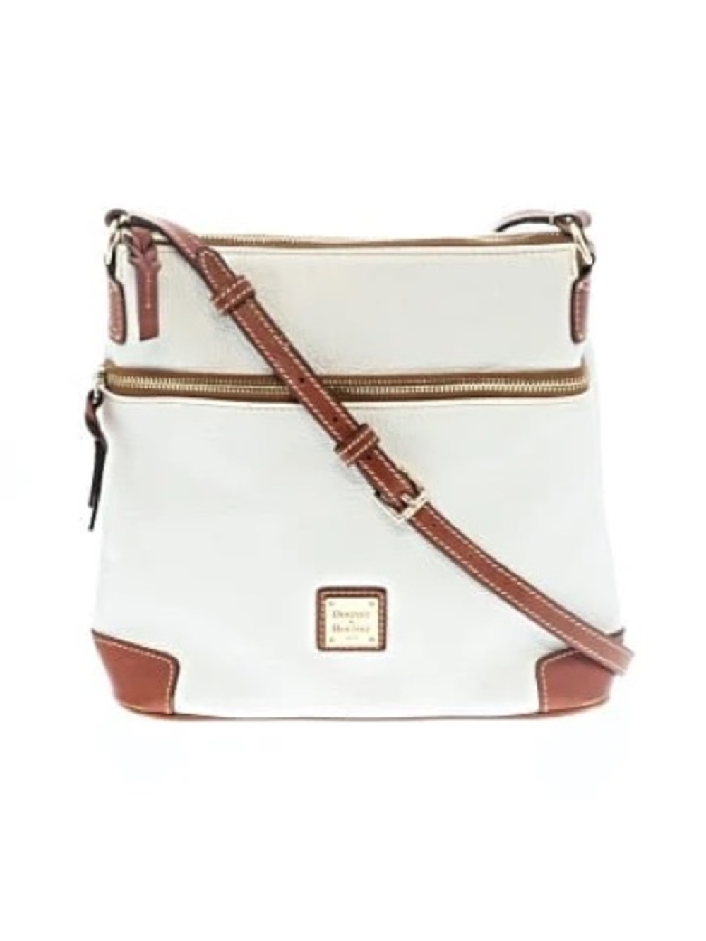 Dooney & Bourke White Crossbody with Brown Trim and Strap
